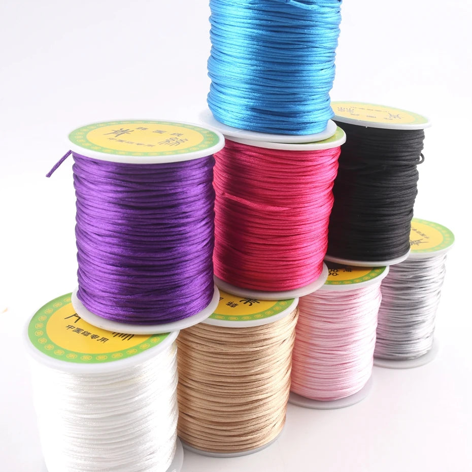 1pc 1mm 80m Satin Silk Rope Nylon Cord Colorful Baby Teether Accessories Teething Necklace Rattail Cord DIY Tool Toys Baby Purest Peak